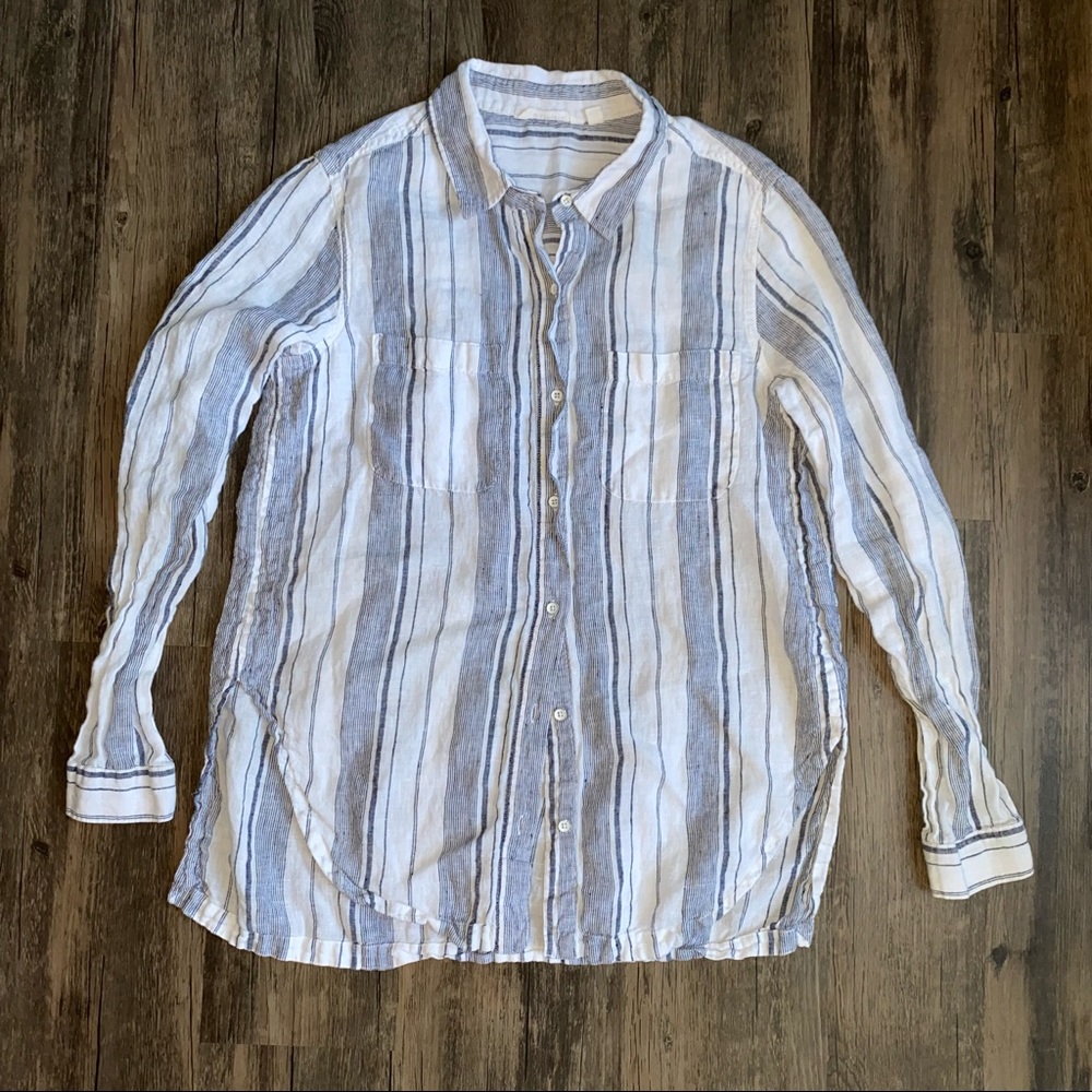 Athleta Linen Button Down Top - image 2